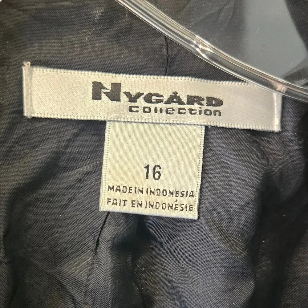 Nygard Collection 16 Navy Blue One-button Classic Tailored Jacket/Blazer [0480] - Picture 9 of 12